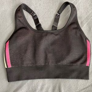 Striped Black Fabletics Sports Bra